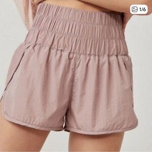 Free People Movement The Way home lined shorts, Mauve/Dusty Pink, sz S